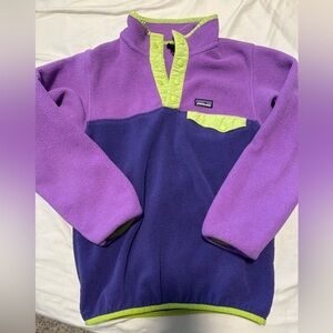 Patagonia Synchilla Kids' Purple and Green Fleece Pullover | Size Medium